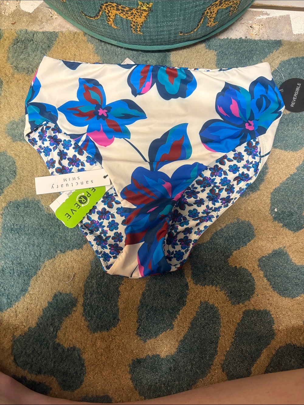 Sanctuary Reversible Floral Bikini Bottoms - Blue, Teal & Magenta - Picture 2 of 4